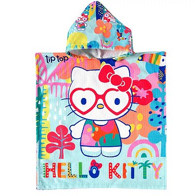 PONCHO DE BANHO TIP TOP KIDS - HELLO KITTY - MENINA (TAM ÚNICO RECOMENDADO DE 4-10 ANOS)