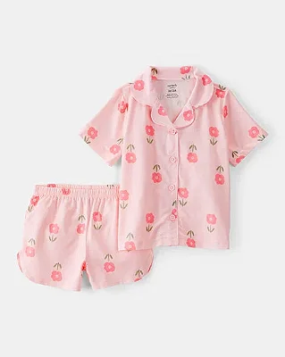 PIJAMA 2 PEÇAS CARTER'S - FLORAL ROSA - MENINA