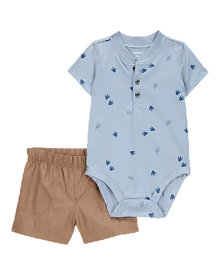CONJUNTO VERÃO 2 PEÇAS CARTER'S - PATINHAS DE DINO -  MENINO