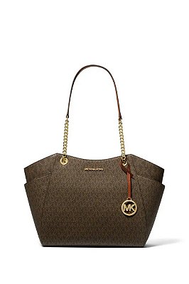 BOLSA DE OMBRO - MARROM ESCURO MÉDIA LOGO GRANDE - MICHAEL KORS