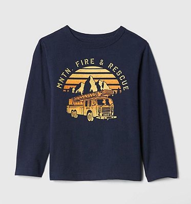 CAMISETA MANGA LONGA GAP - BOMBEIRO - MENINO