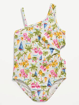 MODA PRAIA MAIÔ OLD NAVY - FLORAL TROPICAL - PROTEÇÃO UV50+ - MENINA