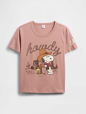 CAMISETA MANGA CURTA GAP - SNOOPY - FEMININA