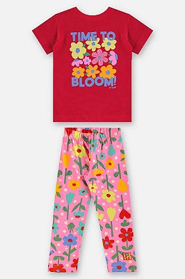 CONJUNTO 2 PEÇAS UP BABY KIDS - FLORZINHAS VERMELHAS - MENINA