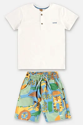 CONJUNTO VERÃO 2 PEÇAS UP BABY - ANIMAIS - MENINO