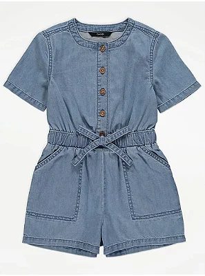MACACÃO ROMPER GEORGE BABY - JEANS - MENINA
