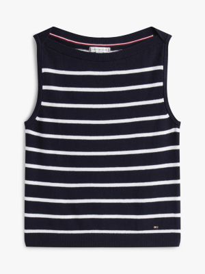 CAMISETA REGATA EM FIO TOMMY HILFIGER - LISTRADINHA - FEMININA