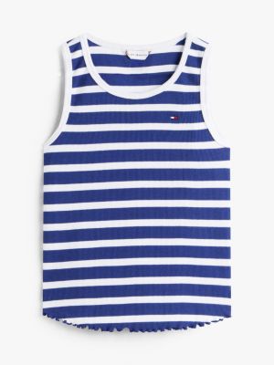 CAMISETA REGATA TOMMY HILFIGER - LISTRADINHA AZUL - MENINA