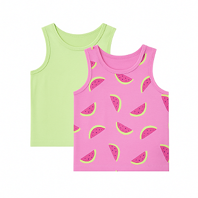 KIT 2 CAMISETAS REGATA PRIMARK - MELANCIA - MENINA
