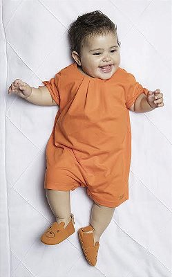 MACACÃO ROMPER GREEN - BASIC LARANJA - MENINA