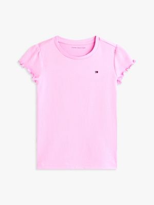 CAMISETA MANGA CURTA TOMMY HILFIGER KIDS - ROSA PASTEL  - MENINA