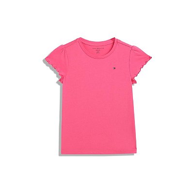 CAMISETA MANGA CURTA TOMMY HILFIGER KIDS - ROSA CHOQUE - MENINA
