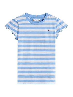 CAMISETA MANGA CURTA TOMMY HILFIGER KIDS - LISTRAS AZUIS - MENINA