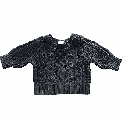 BLUSA GAP BABY TRICÔ - PRETA - UNISSEX