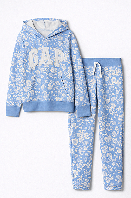 CONJUNTO FLANELADO 2 PEÇAS GAP - FLORAL AZUL - MENINA
