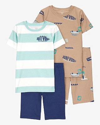 PIJAMA 4 PEÇAS CARTER'S - SURF VIBES - MENINO