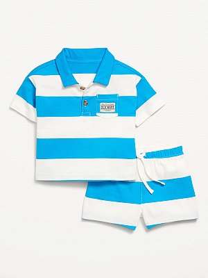 CONJUNTO VERÃO 2 PEÇAS OLD NAVY - AZUL LISTRADO - MENINO