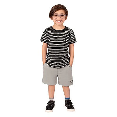 CONJUNTO 2 PEÇAS VOLCOM KIDS - LISTRADO GRAFITE - MENINO