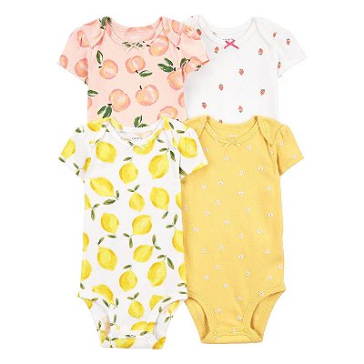 KIT 5 BODIES MANGA CURTA CARTER'S - FRUTINHAS - MENINA