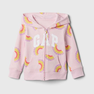 MOLETOM FLANELADO GAP - LOGO ROSA - MENINA