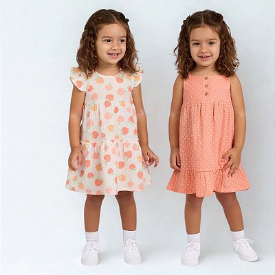 KIT 2 VESTIDOS KOALA BABY - FRUTINHAS POÁ - MENINA