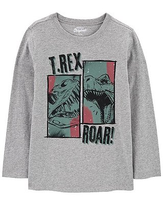 CAMISETA MANGA LONGA OSHKOSH - T-REX ROAR - MENINO