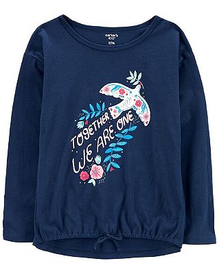 CAMISETA MANGA LONGA CARTER'S KIDS - TOGETHER WE ARE ONE - MENINA