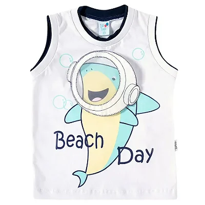 CAMISETA REGATA TIP TOP KIDS - SHARK - MENINO