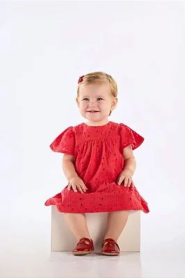VESTIDO UP BABY TODDLER - LAISE VERMELHO - MENINA