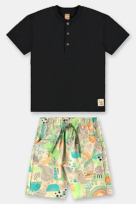 CONJUNTO VERÃO 2 PEÇAS UP BABY KIDS - ABSTRATA - MENINO