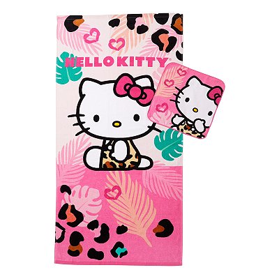TOALHA DE BANHO E ROSTO - HELLO KITTY - MENINA