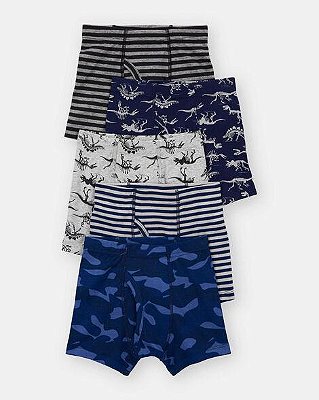 KIT 5 CUECAS BOXER CARTER'S - DINOS - MENINO