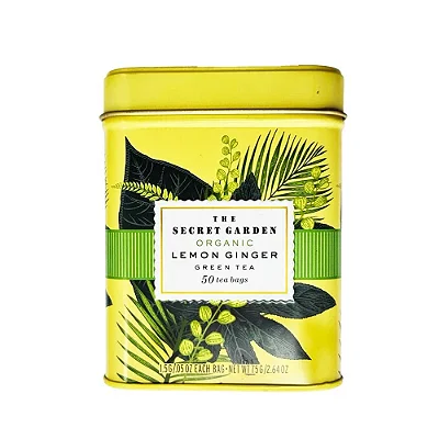 CAIXA DE CHÁ INGLÊS THE SECRET GARDEN - LEMON GINGER - 50 SACHÊS