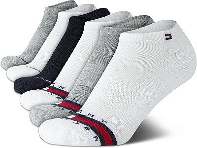 KIT 6 MEIAS TOMMY HILFIGER - BÁSICAS - MASCULINO (TAMANHO 36/40)
