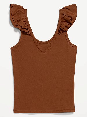 CAMISETA REGATA OLD NAVY - MARROM - FEMININA