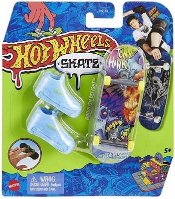 MINI SKATE DE DEDO HOT WHEELS - TÊNIS AZUL CLARO - MENINO