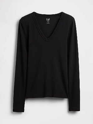 CAMISETA MANGA LONGA GAP - PRETA - FEMININA