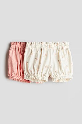 KIT 2 BERMUDAS H&M KIDS - FLORAL E CORAL - MENINA