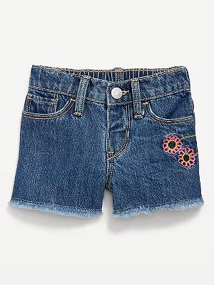 BERMUDA OLD NAVY - JEANS FLORES - MENINA