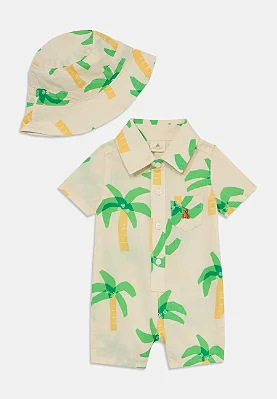 MACACÃO ROMPER E CHAPÉU GAP - COQUEIROS - MENINO