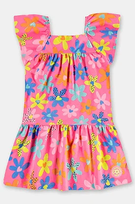 VESTIDO UP BABY KIDS - FLORZINHAS NEON - MENINA