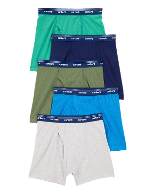 KIT 5 CUECAS BOXER CARTER'S - COLORS - MENINO