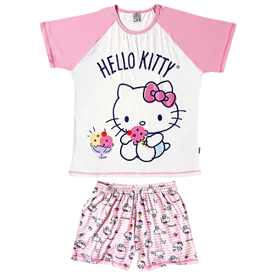 PIJAMA 2 PEÇAS TIP TOP - HELLO KITTY - FEMININO