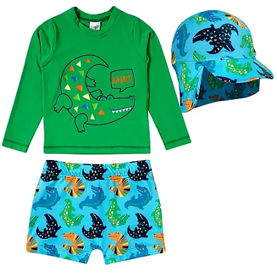 MODA PRAIA TIP TOP - JACARÉ - PROTEÇÃO UV50+ - MENINO