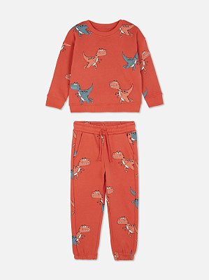 CONJUNTO 2 PEÇAS MOLETOM PRIMARK KIDS - DINOSSAUROS - MENINO