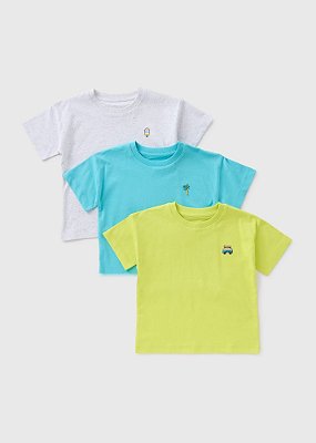 KIT 3 CAMISETAS MANGA CURTA MATALAN KIDS - COLORS - MENINO