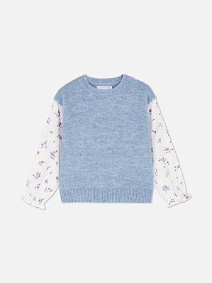 SUÉTER PRIMARK KIDS - FLORAL AZUL - MENINA