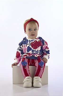 CONJUNTO 2 PEÇAS TRÊS E JÁ - FLORZINHAS - MENINA