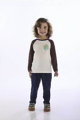 CONJUNTO 2 PEÇAS TRÊS E JÁ - DINOSSAURO - MENINO