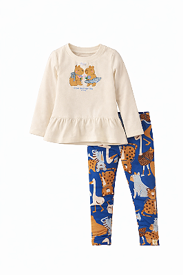 CONJUNTO 2 PEÇAS UP BABY - CAPIVARINHAS - MENINA